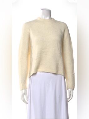 Meimeij Mohair Wool Mock Neck Sweater Ivory Size M